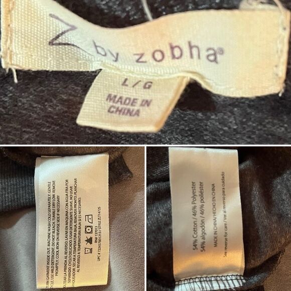Zobha Heartbeat Metallic Coffee Graphic Gray Women's Sweatshirt Pouch Pocket L - Picture 11 of 11
